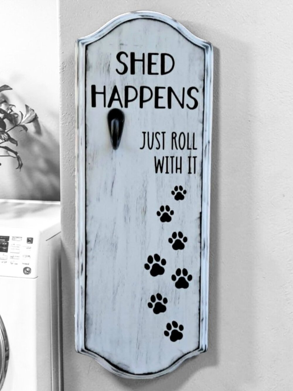 Handmade Lint Roller Holder – Funny Shed Happens Laundry Room Wall Hook